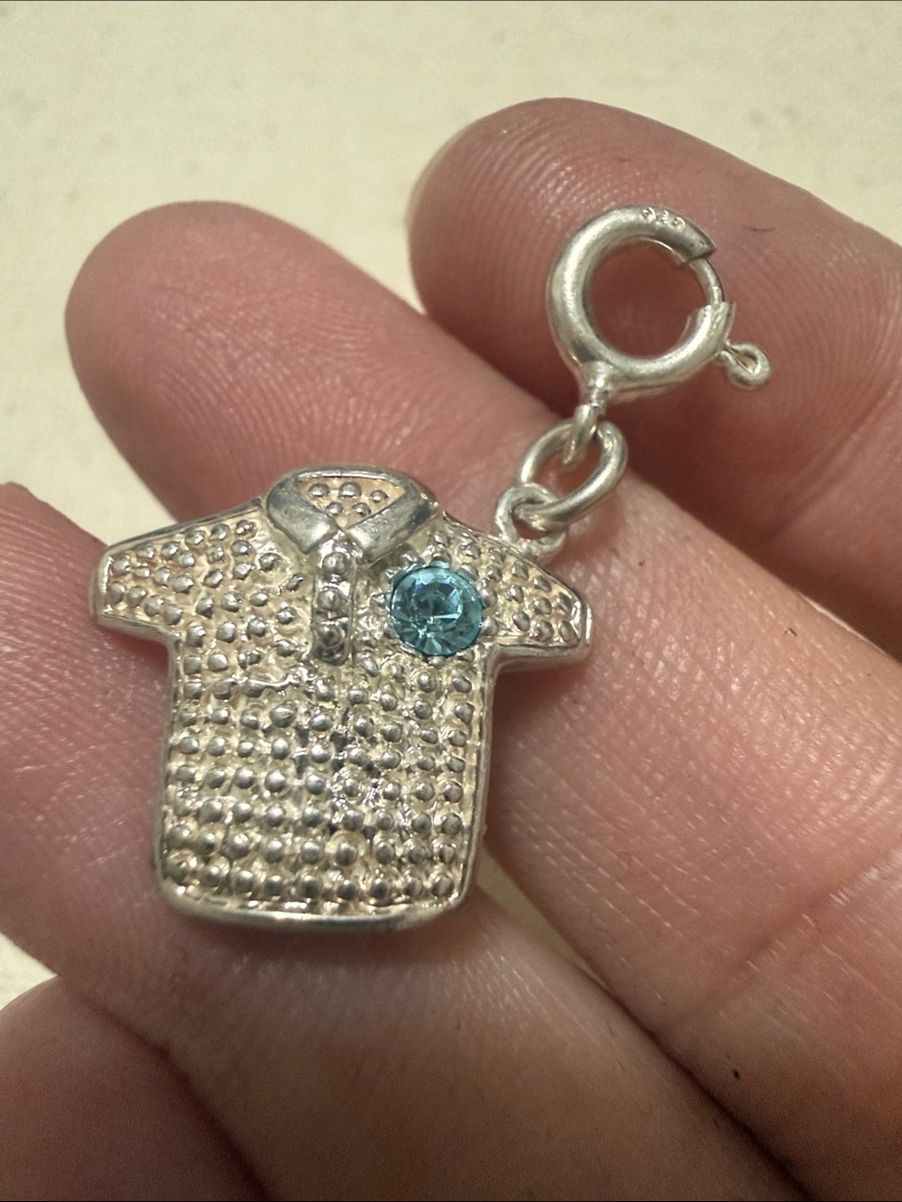 Sterling Silver 925 engraved Isaac charm birthstone shirt